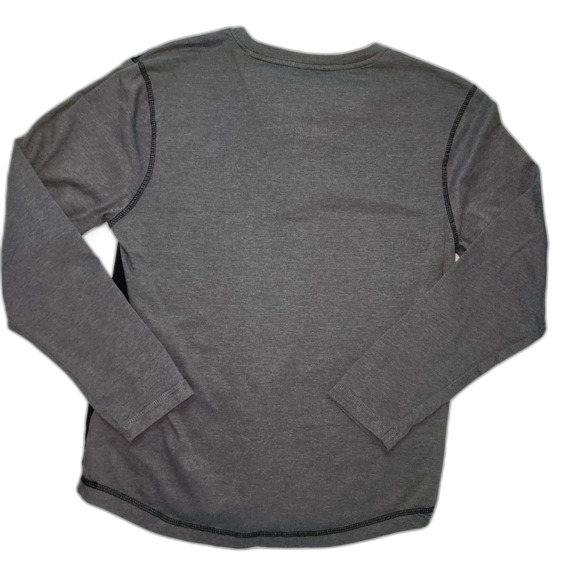 North & Acrux Henley Gray Colorblock Viking Long Sleeve T-Shirt Size M - Picture 2 of 4